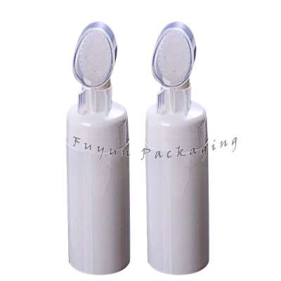 Fuyun 150ml Cosmetic Foam Pump Plastic Bottles with Brush Top for Cleanser